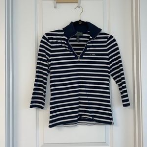 Ralph Lauren Sport XS 1/4 zip blue and white striped pullover